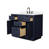 Custom image for Dark Blue with Matte Black Trim / White Quartz / No Mirror