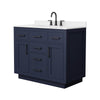 Custom image for Dark Blue with Matte Black Trim / White Quartz / No Mirror