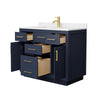 Custom image for Dark Blue with Brushed Gold Trim / Carrara Cultured Marble / No Mirror