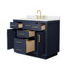 Custom image for Dark Blue with Brushed Gold Trim / Giotto Quartz / No Mirror