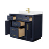 Custom image for Dark Blue with Brushed Gold Trim / White Quartz / No Mirror