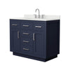 Custom image for Dark Blue with Brushed Nickel Trim / Giotto Quartz / No Mirror
