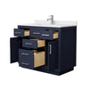 Custom image for Dark Blue with Brushed Nickel Trim / White Cultured Marble / No Mirror