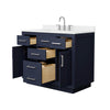 Custom image for Dark Blue with Brushed Nickel Trim / White Quartz / No Mirror
