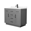 Custom image for Dark Gray with Matte Black Trim / Carrara Cultured Marble / No Mirror
