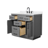Custom image for Dark Gray with Matte Black Trim / Carrara Cultured Marble / No Mirror