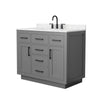 Custom image for Dark Gray with Matte Black Trim / Carrara Cultured Marble / No Mirror