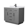 Custom image for Dark Gray with Matte Black Trim / White Cultured Marble / No Mirror