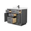 Custom image for Dark Gray with Matte Black Trim / White Quartz / No Mirror
