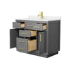 Custom image for Dark Gray with Brushed Gold Trim / Carrara Cultured Marble / No Mirror