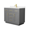 Custom image for Dark Gray with Brushed Gold Trim / Carrara Cultured Marble / No Mirror