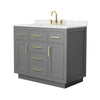 Custom image for Dark Gray with Brushed Gold Trim / Carrara Cultured Marble / No Mirror