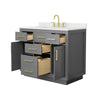 Custom image for Dark Gray with Brushed Gold Trim / Giotto Quartz / No Mirror