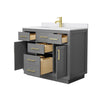 Custom image for Dark Gray with Brushed Gold Trim / White Cultured Marble / No Mirror