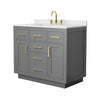 Custom image for Dark Gray with Brushed Gold Trim / White Cultured Marble / No Mirror