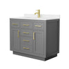 Custom image for Dark Gray with Brushed Gold Trim / White Quartz / No Mirror