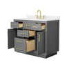 Custom image for Dark Gray with Brushed Gold Trim / White Quartz / No Mirror