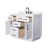 Custom image for White with Matte Black Trim / Carrara Cultured Marble / No Mirror