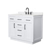 Custom image for White with Matte Black Trim / Carrara Cultured Marble / No Mirror