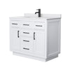 Custom image for White with Matte Black Trim / White Cultured Marble / No Mirror