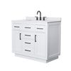 Custom image for White with Matte Black Trim / White Cultured Marble / No Mirror
