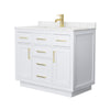 Custom image for White with Brushed Gold Trim / Carrara Cultured Marble / No Mirror