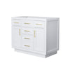 Custom image for White with Brushed Gold Trim / No Mirror