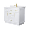 Custom image for White with Brushed Gold Trim / White Cultured Marble / No Mirror