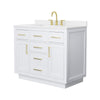 Custom image for White with Brushed Gold Trim / White Quartz / No Mirror