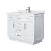 Custom image for White with Brushed Nickel Trim / White Cultured Marble / No Mirror