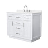 Custom image for White with Brushed Nickel Trim / White Quartz / No Mirror