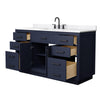 Custom image for Dark Blue with Matte Black Trim / Carrara Cultured Marble / No Mirror