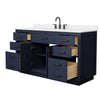 Custom image for Dark Blue with Matte Black Trim / White Quartz / No Mirror