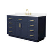 Custom image for Dark Blue with Brushed Gold Trim / White Quartz / No Mirror