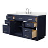 Custom image for Dark Blue with Brushed Nickel Trim / Giotto Quartz / No Mirror