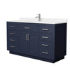 Custom image for Dark Blue with Brushed Nickel Trim / White Quartz / No Mirror