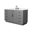 Custom image for Dark Gray with Matte Black Trim / Carrara Cultured Marble / No Mirror