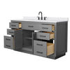 Custom image for Dark Gray with Matte Black Trim / White Cultured Marble / No Mirror