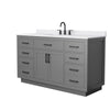 Custom image for Dark Gray with Matte Black Trim / White Cultured Marble / No Mirror