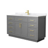 Custom image for Dark Gray with Brushed Gold Trim / Carrara Cultured Marble / No Mirror