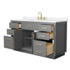 Custom image for Dark Gray with Brushed Gold Trim / Carrara Cultured Marble / No Mirror