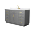 Custom image for Dark Gray with Brushed Gold Trim / Carrara Cultured Marble / No Mirror