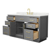 Custom image for Dark Gray with Brushed Gold Trim / Giotto Quartz / No Mirror