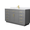 Custom image for Dark Gray with Brushed Gold Trim / White Cultured Marble / No Mirror