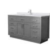 Custom image for Dark Gray with Brushed Nickel Trim / White Cultured Marble / No Mirror