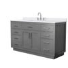 Custom image for Dark Gray with Brushed Nickel Trim / White Cultured Marble / No Mirror