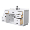 Custom image for White with Matte Black Trim / Carrara Cultured Marble / No Mirror