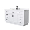 Custom image for White with Matte Black Trim / Carrara Cultured Marble / No Mirror