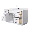 Custom image for White with Matte Black Trim / White Cultured Marble / No Mirror