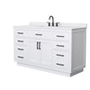 Custom image for White with Matte Black Trim / White Cultured Marble / No Mirror
